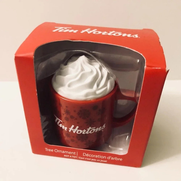 2021  Tim Hortons Ornament Red Coffee Mug Christmas Holiday Cup Hot Chocolate - Picture 11 of 11